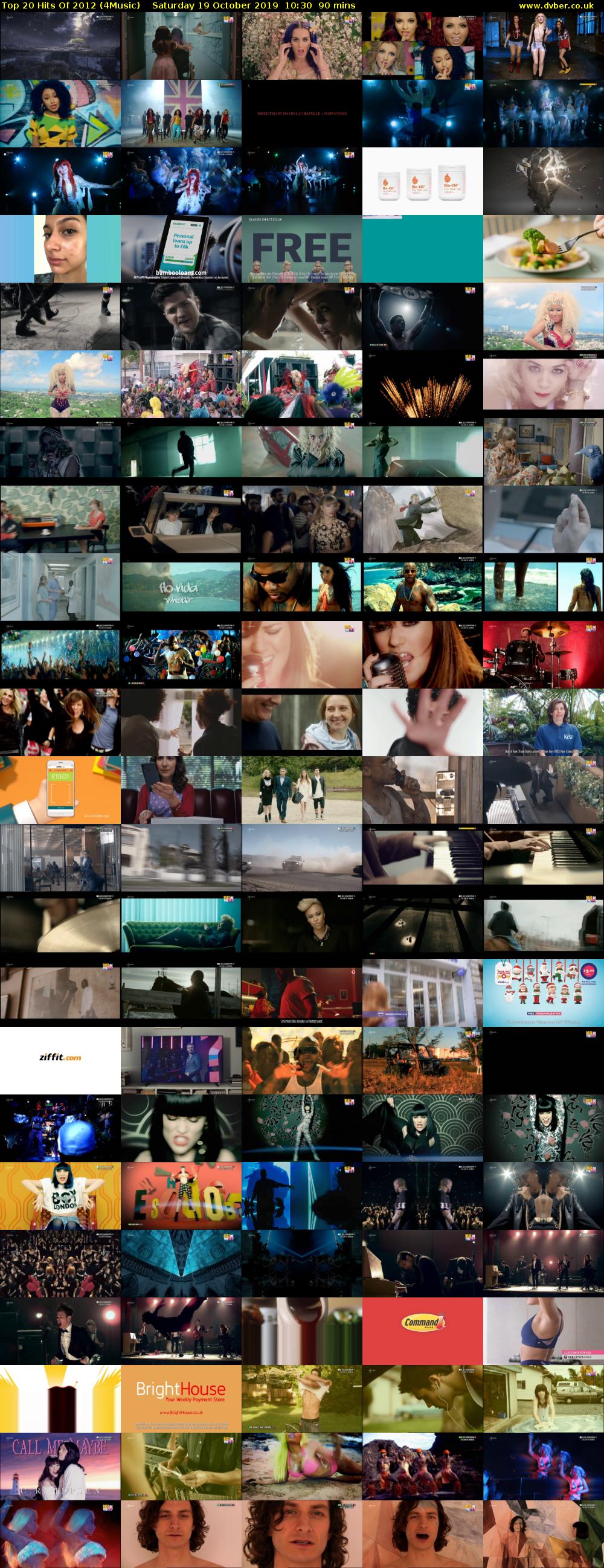 Top 20 Hits Of 2012 (4Music) Saturday 19 October 2019 10:30 - 12:00