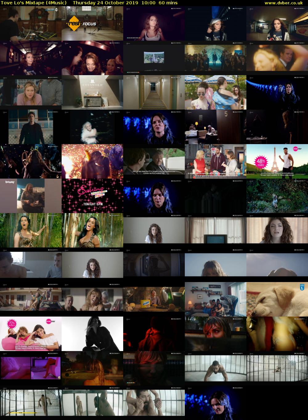 Tove Lo's Mixtape (4Music) Thursday 24 October 2019 10:00 - 11:00