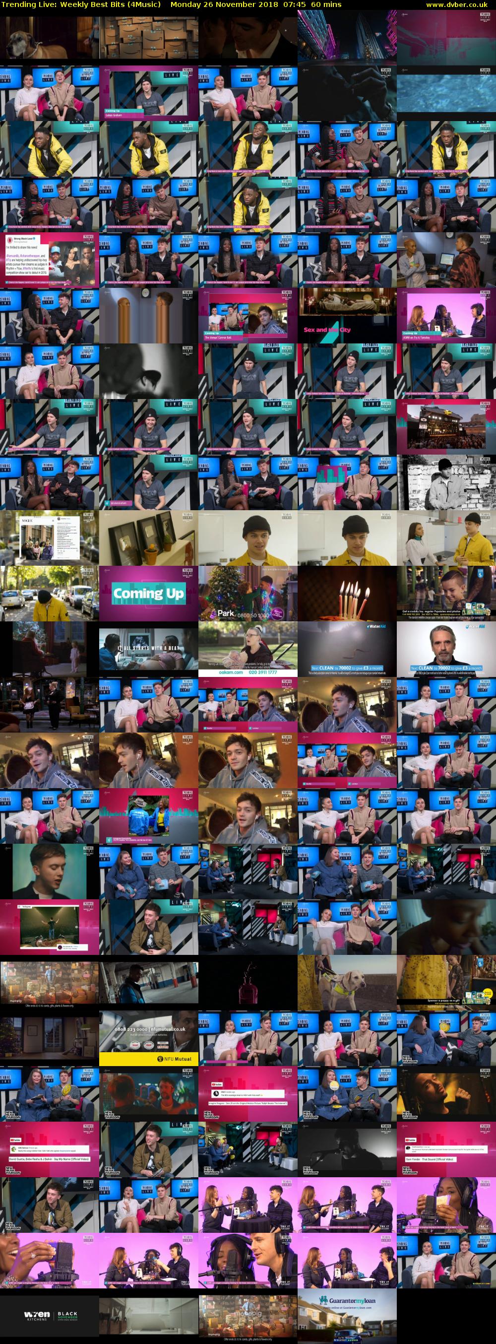Trending Live: Weekly Best Bits (4Music) Monday 26 November 2018 07:45 - 08:45