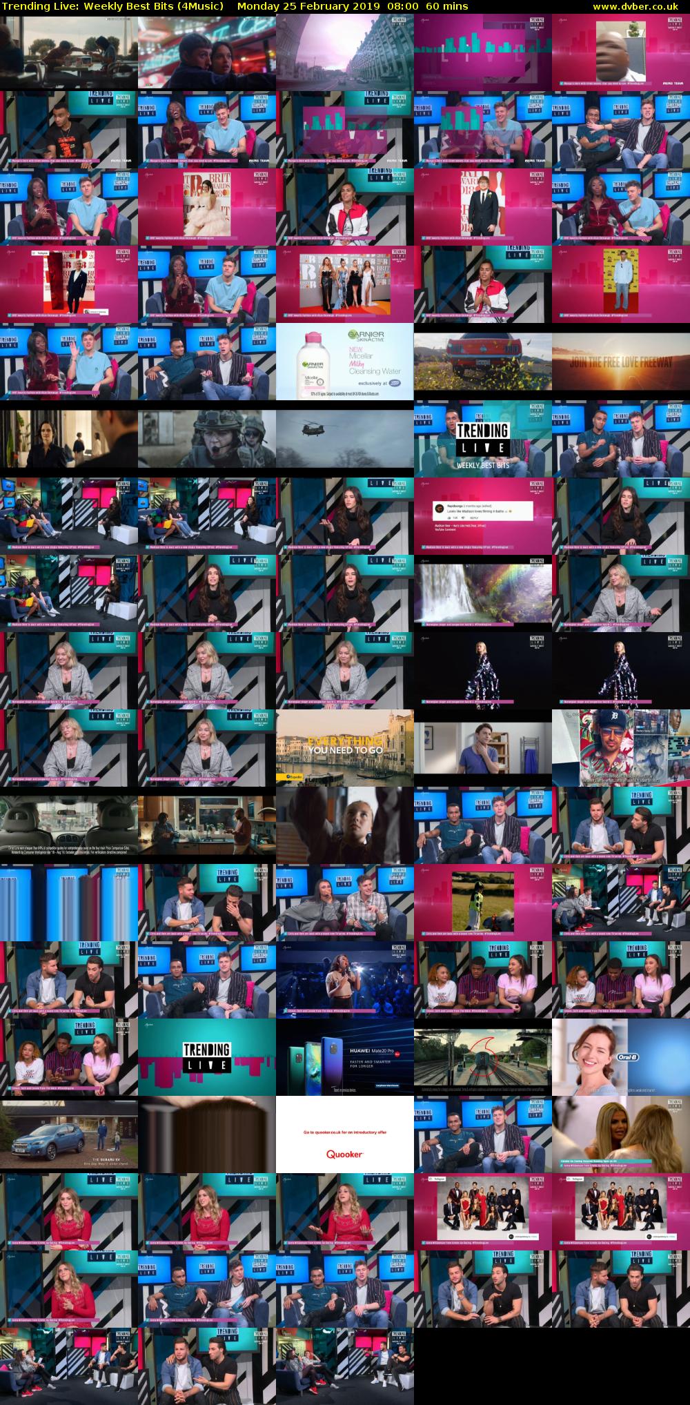 Trending Live: Weekly Best Bits (4Music) Monday 25 February 2019 08:00 - 09:00