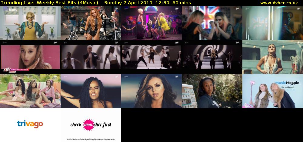 Trending Live: Weekly Best Bits (4Music) Sunday 7 April 2019 12:30 - 13:30