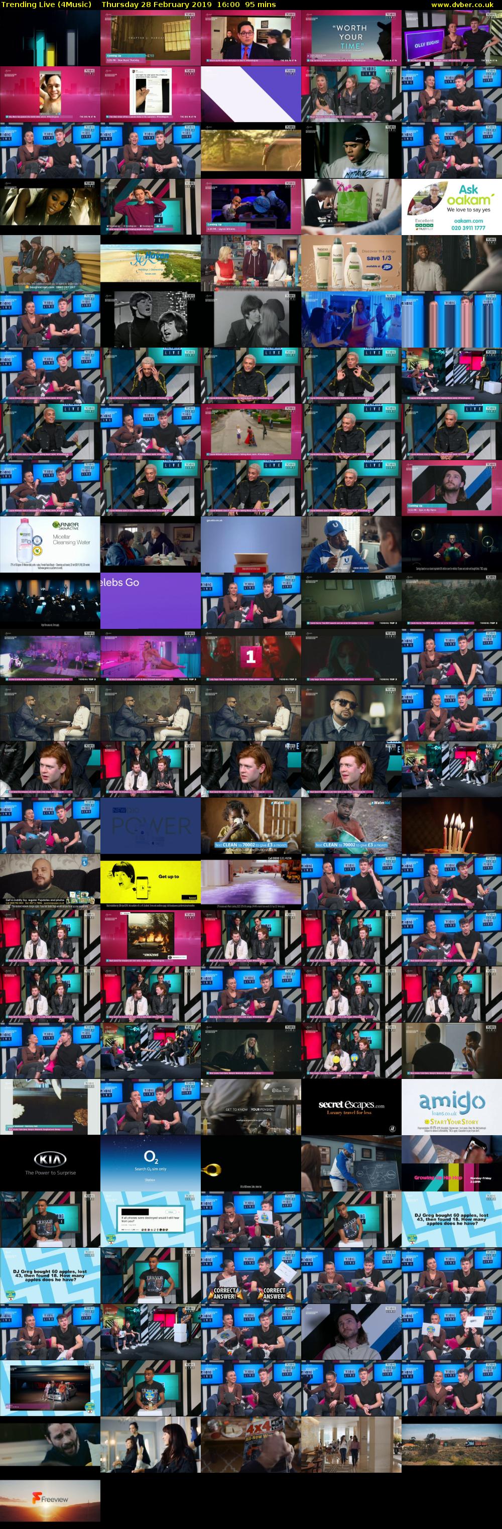 Trending Live (4Music) Thursday 28 February 2019 16:00 - 17:35