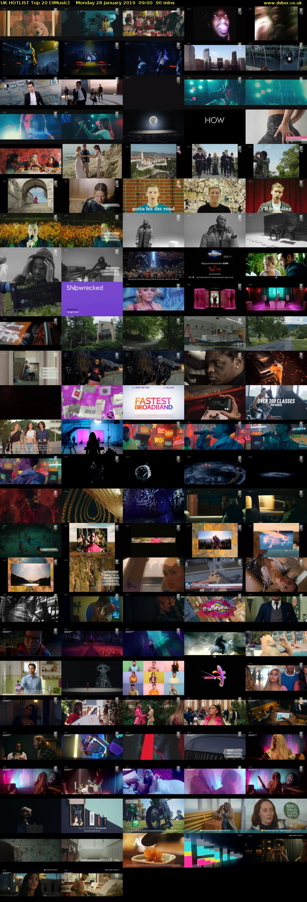 UK HOTLIST Top 20 (4Music) Monday 28 January 2019 09:00 - 10:30