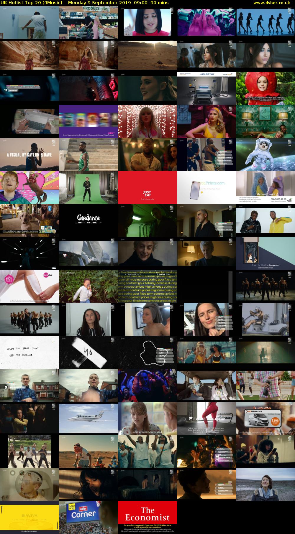 UK HOTLIST Top 20 (4Music) Monday 9 September 2019 09:00 - 10:30