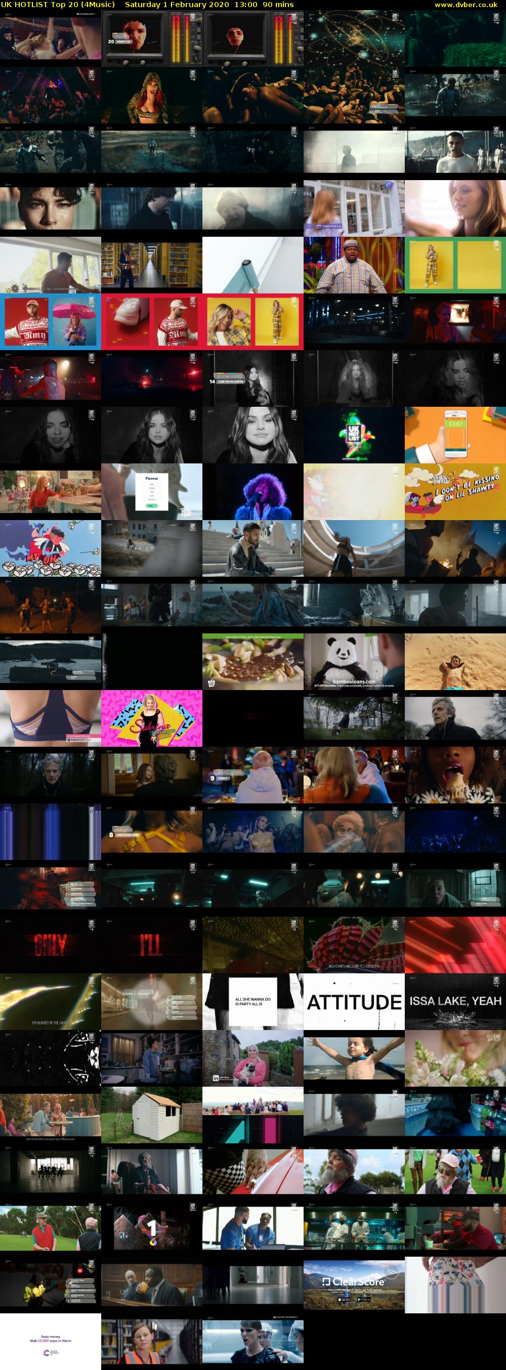 UK HOTLIST Top 20 (4Music) Saturday 1 February 2020 13:00 - 14:30