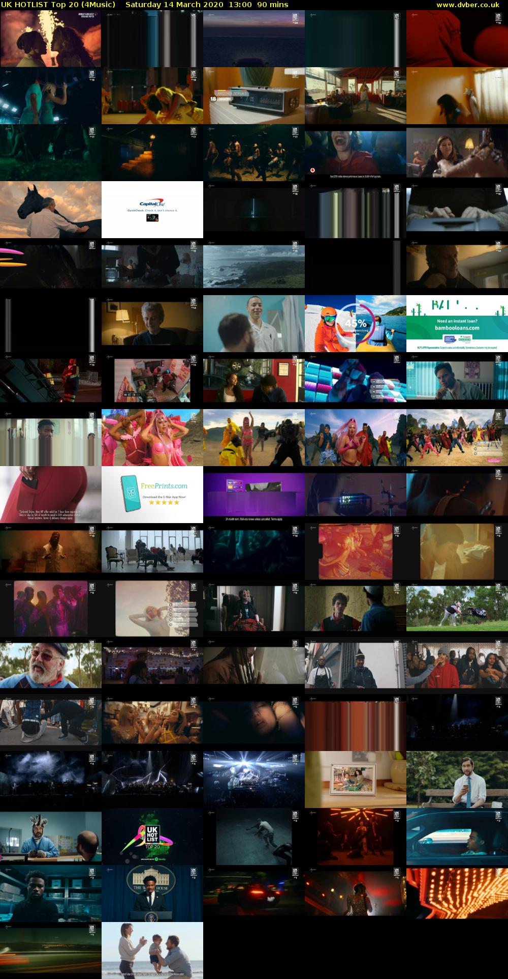 UK HOTLIST Top 20 (4Music) Saturday 14 March 2020 13:00 - 14:30