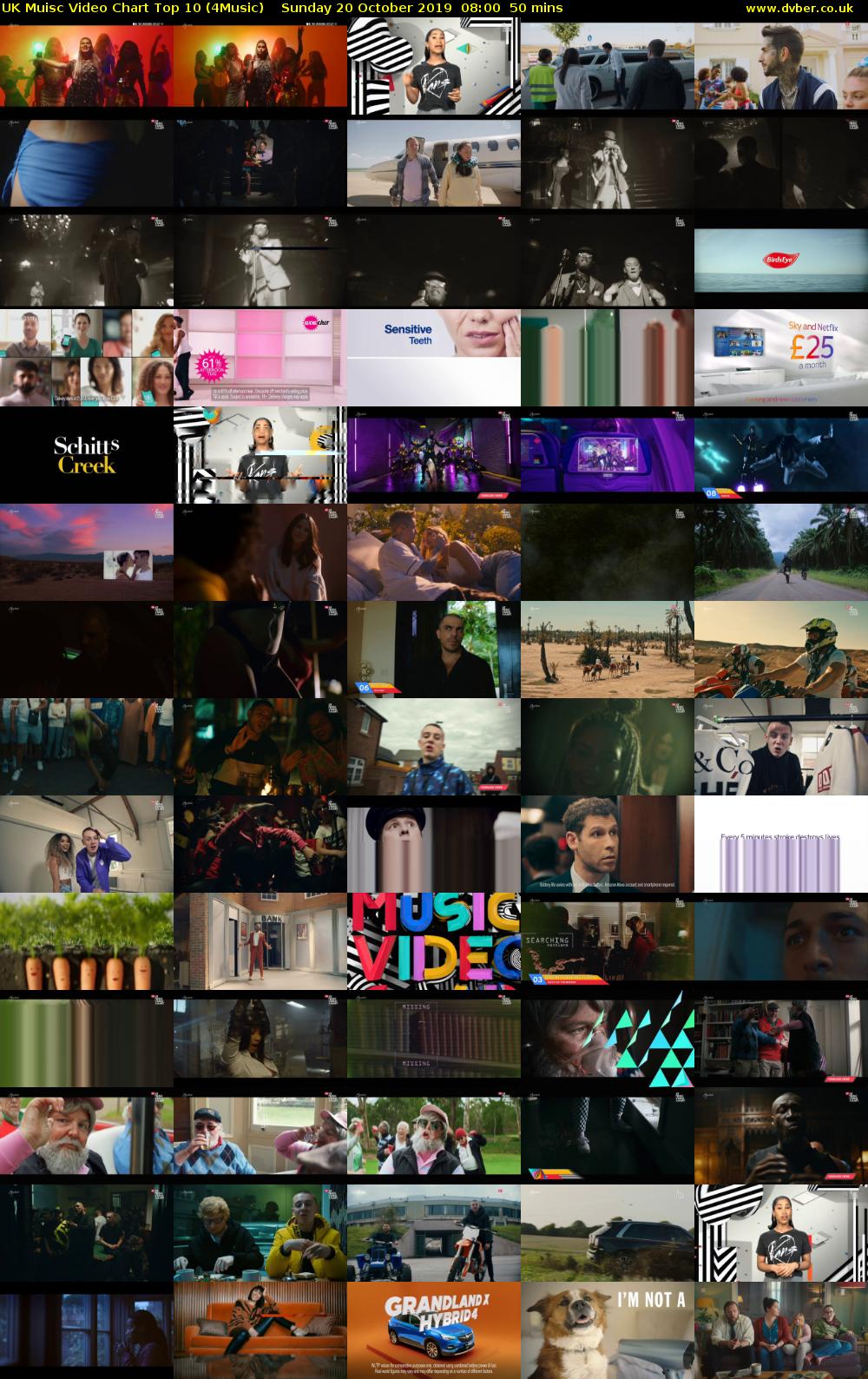 UK Muisc Video Chart Top 10 (4Music) Sunday 20 October 2019 08:00 - 08:50