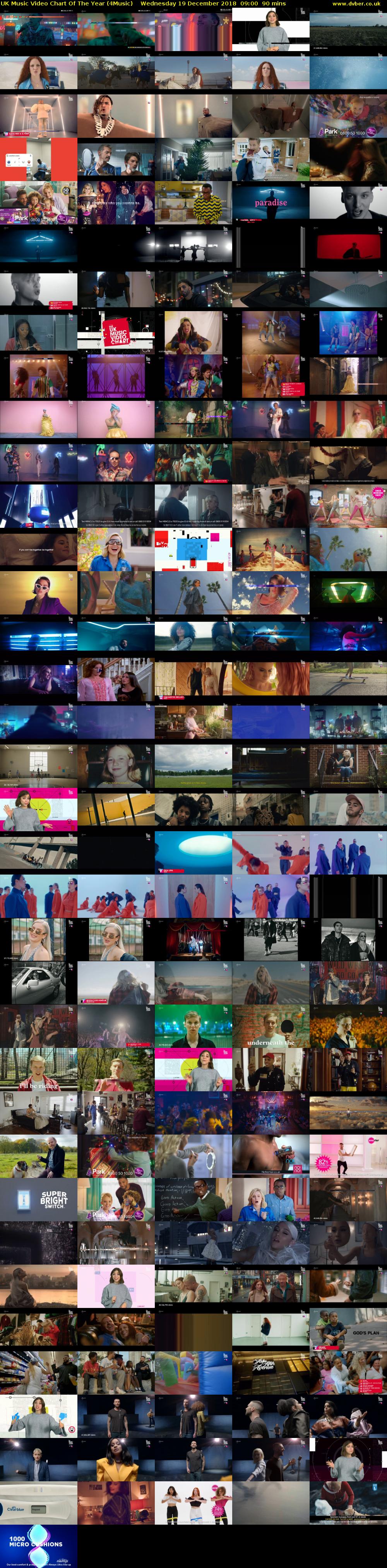 UK Music Video Chart Of The Year (4Music) Wednesday 19 December 2018 09:00 - 10:30