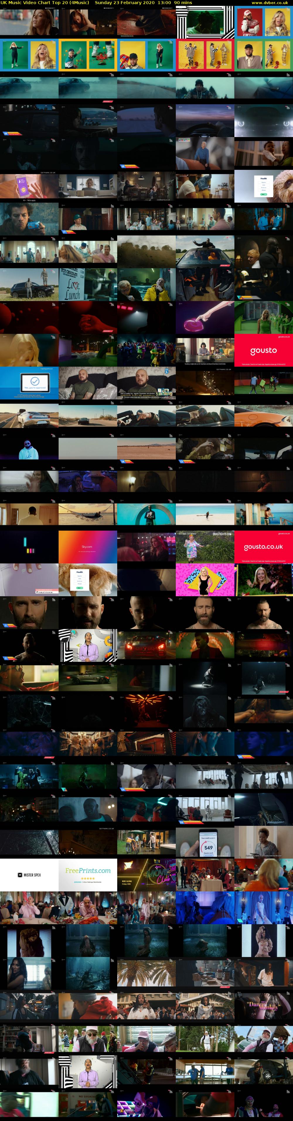 UK Music Video Chart Top 20 (4Music) Sunday 23 February 2020 13:00 - 14:30