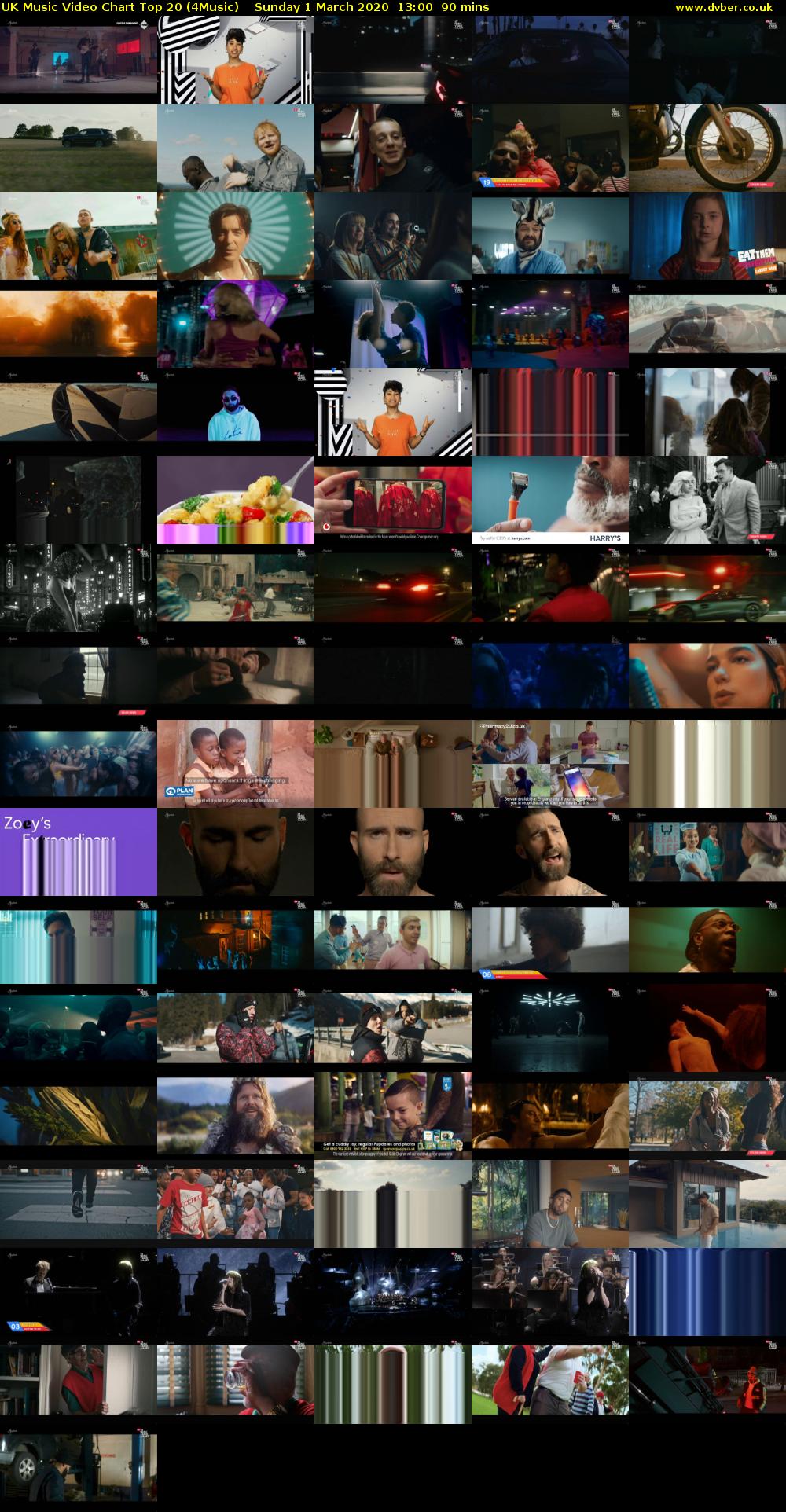 UK Music Video Chart Top 20 (4Music) Sunday 1 March 2020 13:00 - 14:30