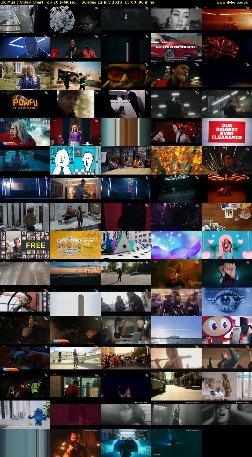 UK Music Video Chart Top 20 (4Music) Sunday 12 July 2020 13:00 - 14:30