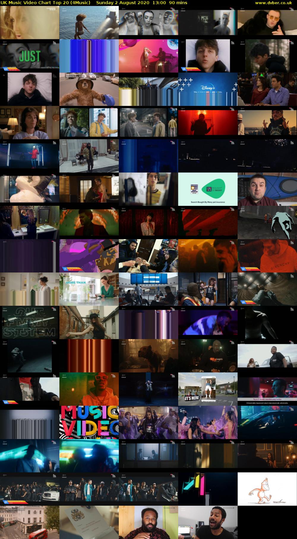 UK Music Video Chart Top 20 (4Music) Sunday 2 August 2020 13:00 - 14:30