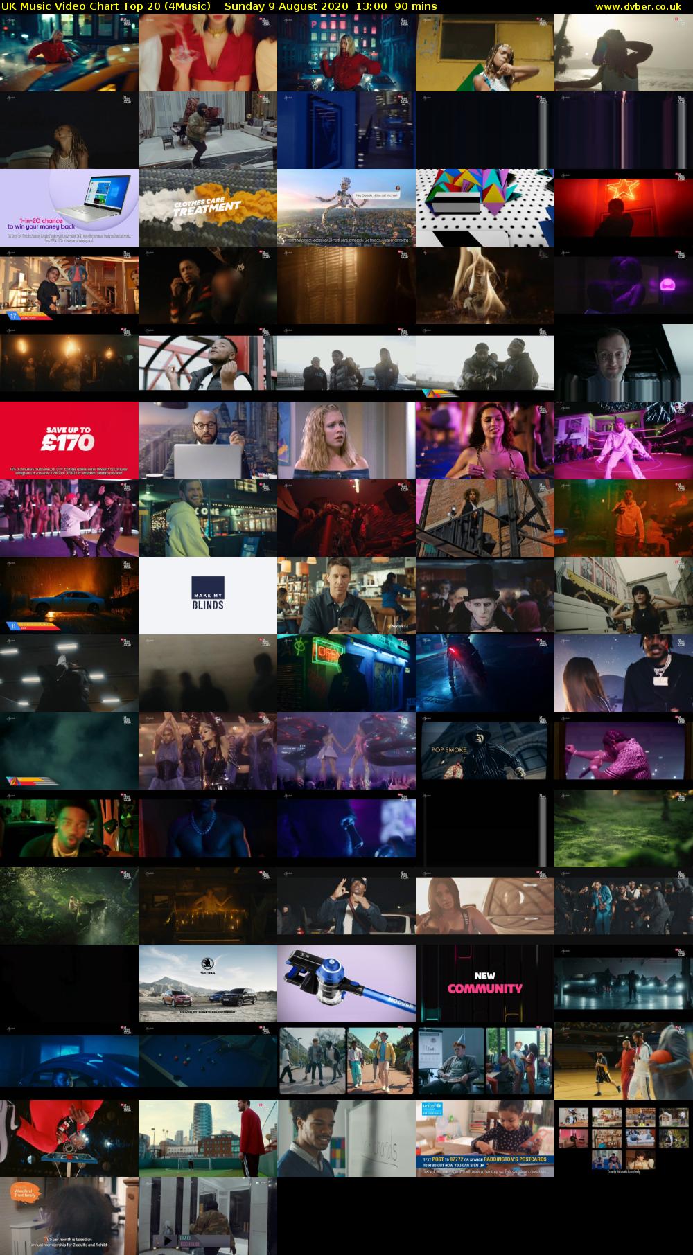 UK Music Video Chart Top 20 (4Music) Sunday 9 August 2020 13:00 - 14:30