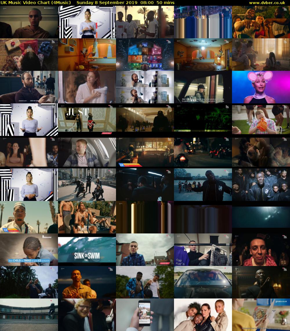 UK Music Video Chart (4Music) Sunday 8 September 2019 08:00 - 08:50