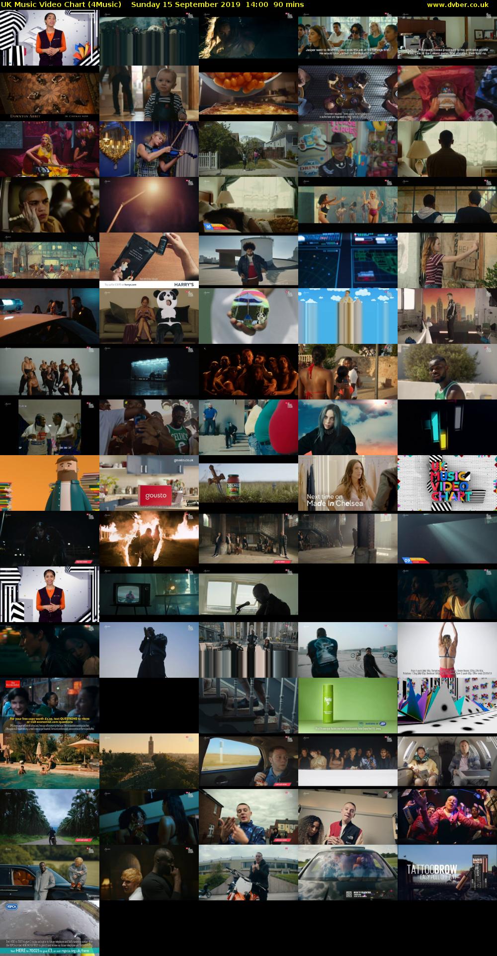 UK Music Video Chart (4Music) Sunday 15 September 2019 14:00 - 15:30