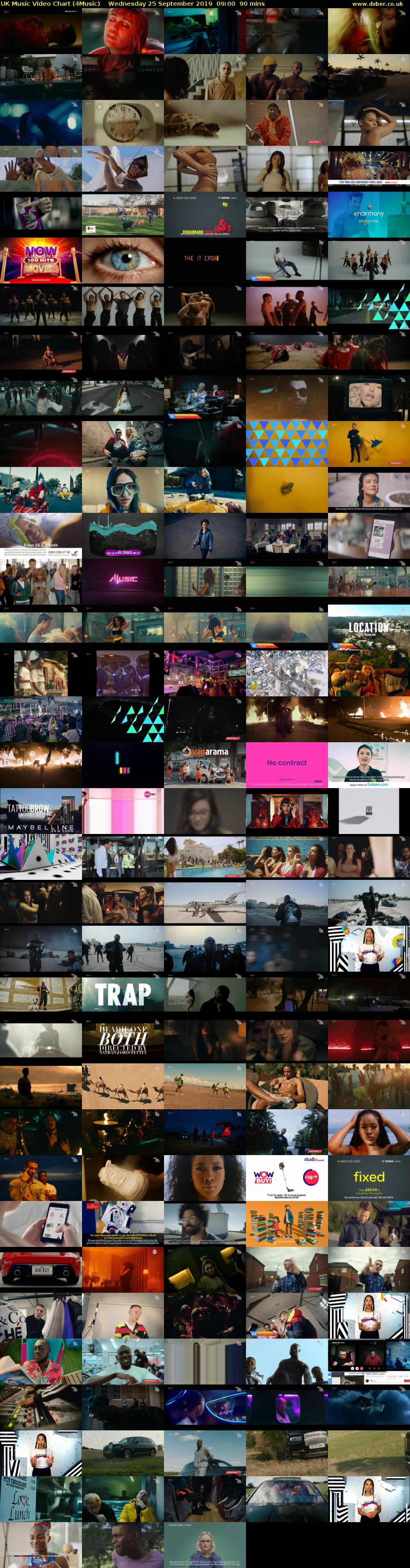 UK Music Video Chart (4Music) Wednesday 25 September 2019 09:00 - 10:30