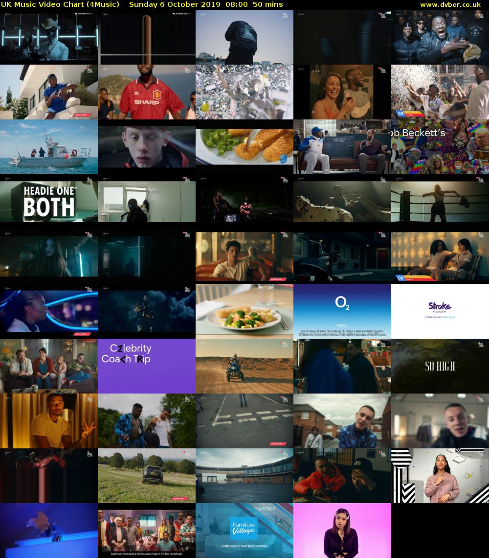 UK Music Video Chart (4Music) Sunday 6 October 2019 08:00 - 08:50