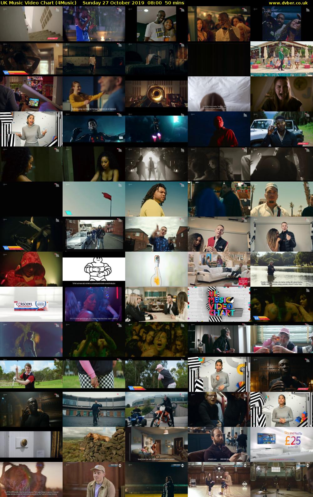 UK Music Video Chart (4Music) Sunday 27 October 2019 08:00 - 08:50