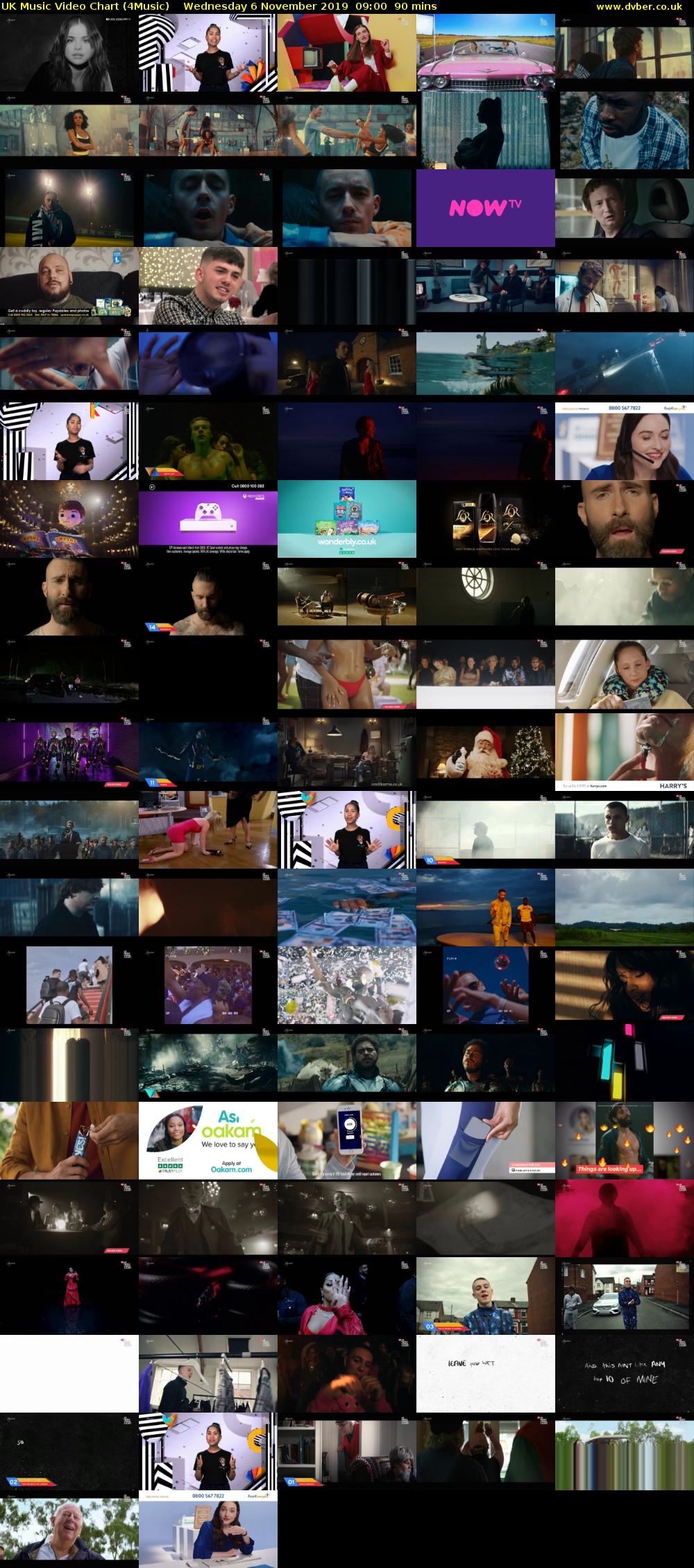 UK Music Video Chart (4Music) Wednesday 6 November 2019 09:00 - 10:30