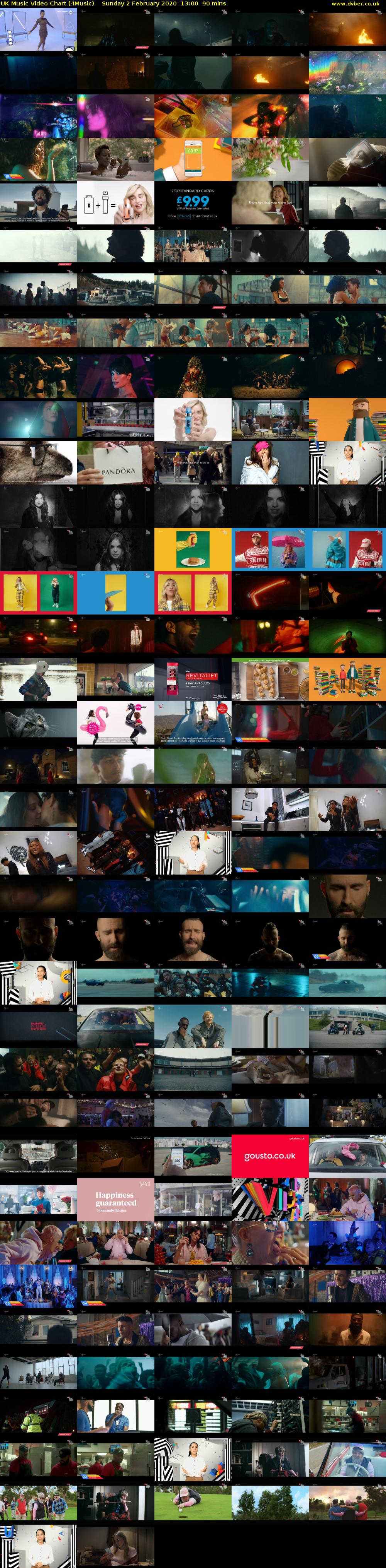 UK Music Video Chart (4Music) Sunday 2 February 2020 13:00 - 14:30