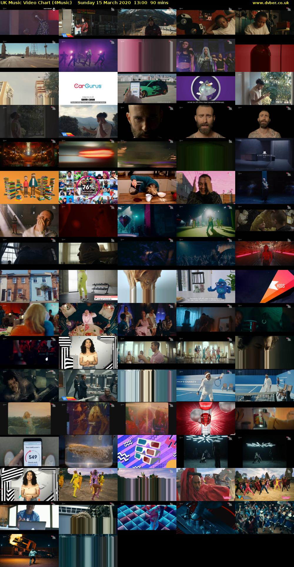 UK Music Video Chart (4Music) Sunday 15 March 2020 13:00 - 14:30