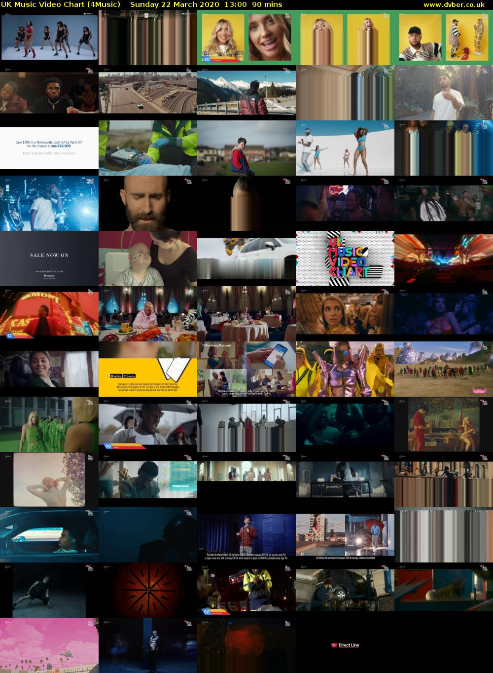 UK Music Video Chart (4Music) Sunday 22 March 2020 13:00 - 14:30