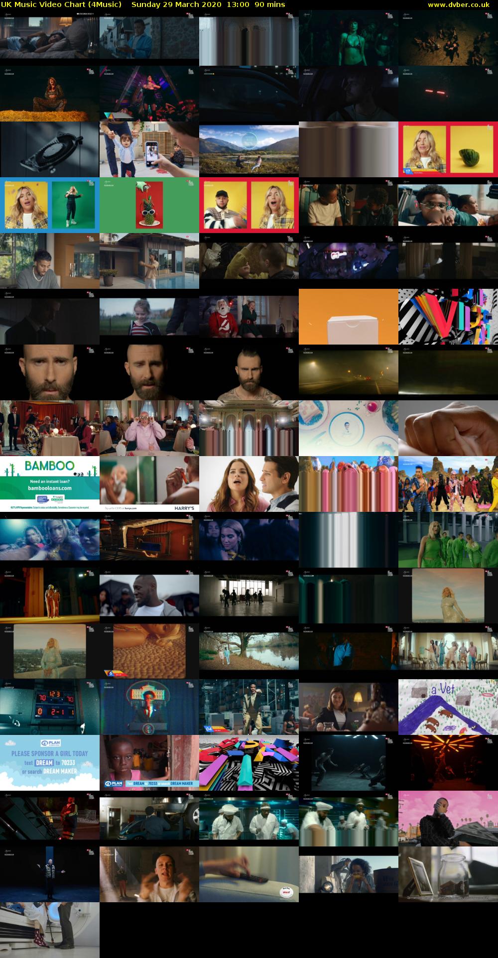 UK Music Video Chart (4Music) Sunday 29 March 2020 13:00 - 14:30