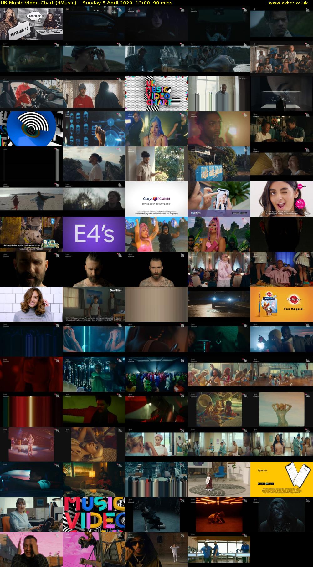 UK Music Video Chart (4Music) Sunday 5 April 2020 13:00 - 14:30