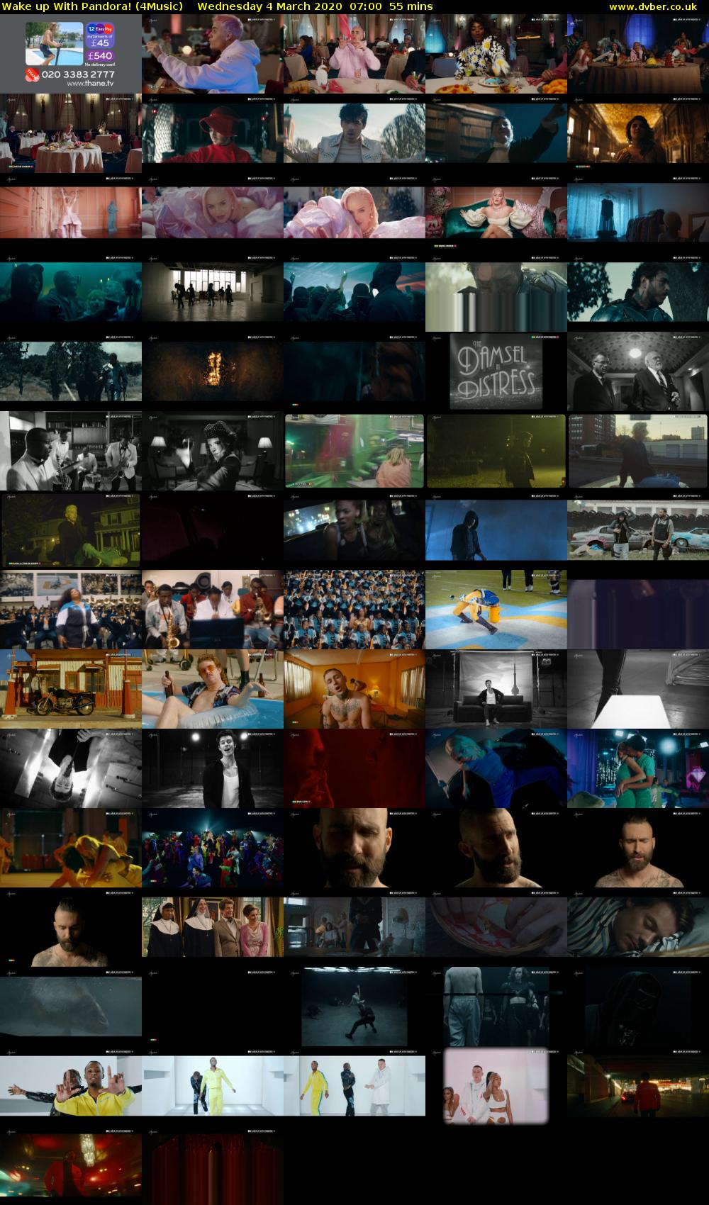 WAKE UP WITH PANDORA! (4Music) Wednesday 4 March 2020 07:00 - 07:55
