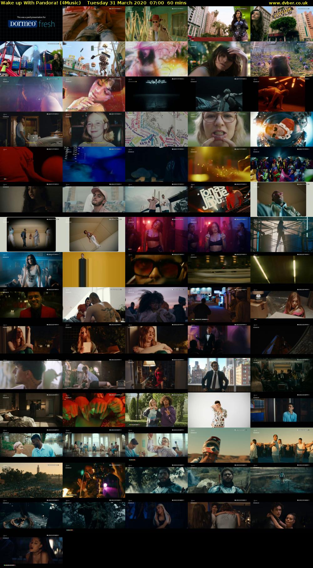 WAKE UP WITH PANDORA! (4Music) Tuesday 31 March 2020 07:00 - 08:00
