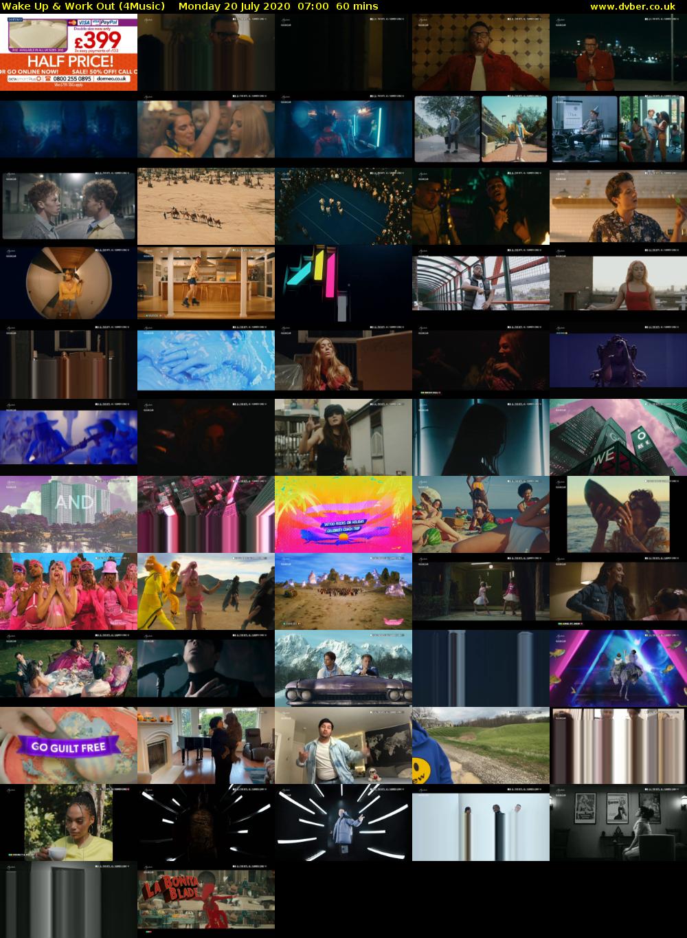 Wake Up & Work Out (4Music) Monday 20 July 2020 07:00 - 08:00