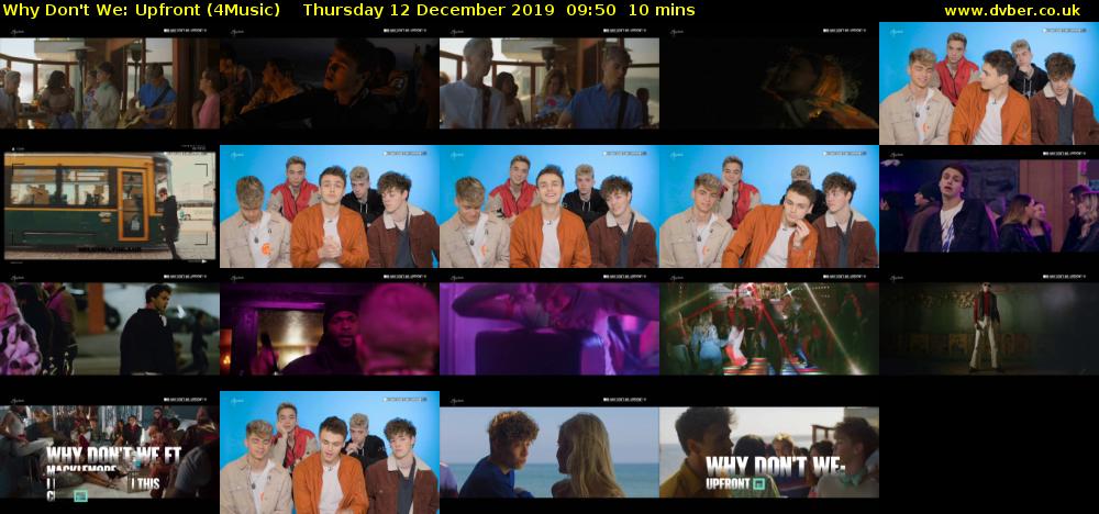 Why Don't We: Upfront (4Music) Thursday 12 December 2019 09:50 - 10:00