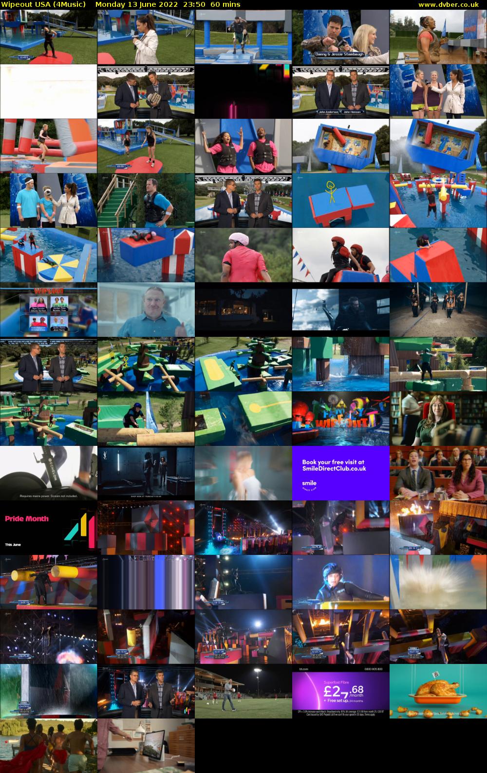 Wipeout USA (4Music) Monday 13 June 2022 23:50 - 00:50
