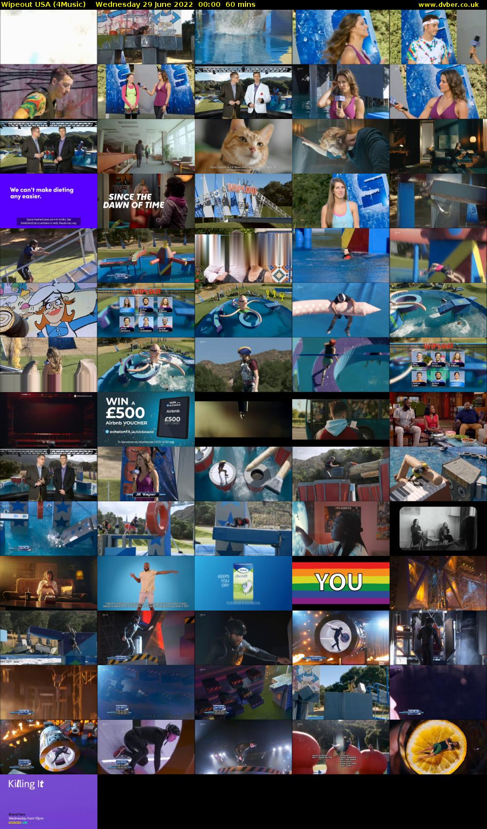 Wipeout USA (4Music) Wednesday 29 June 2022 00:00 - 01:00