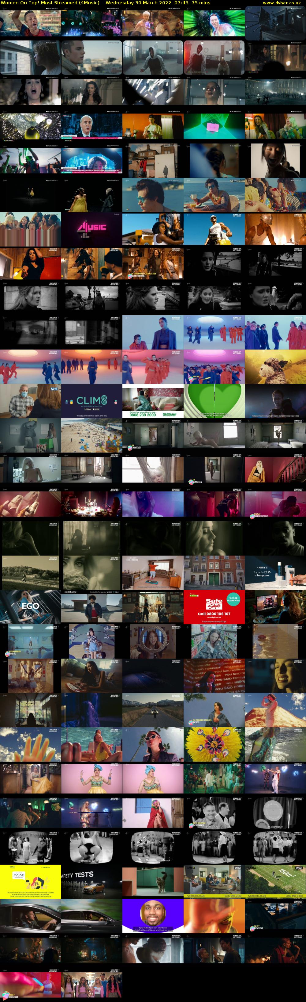 Women On Top! Most Streamed (4Music) Wednesday 30 March 2022 07:45 - 09:00