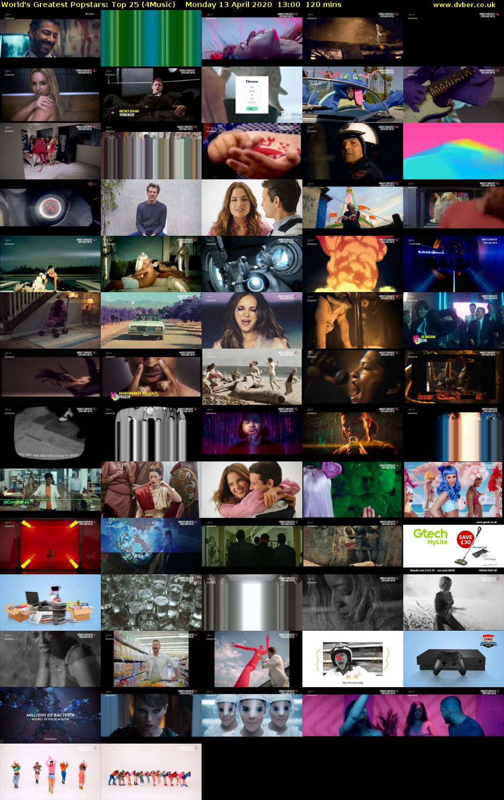 World's Greatest Popstars: Top 25 (4Music) Monday 13 April 2020 13:00 - 15:00