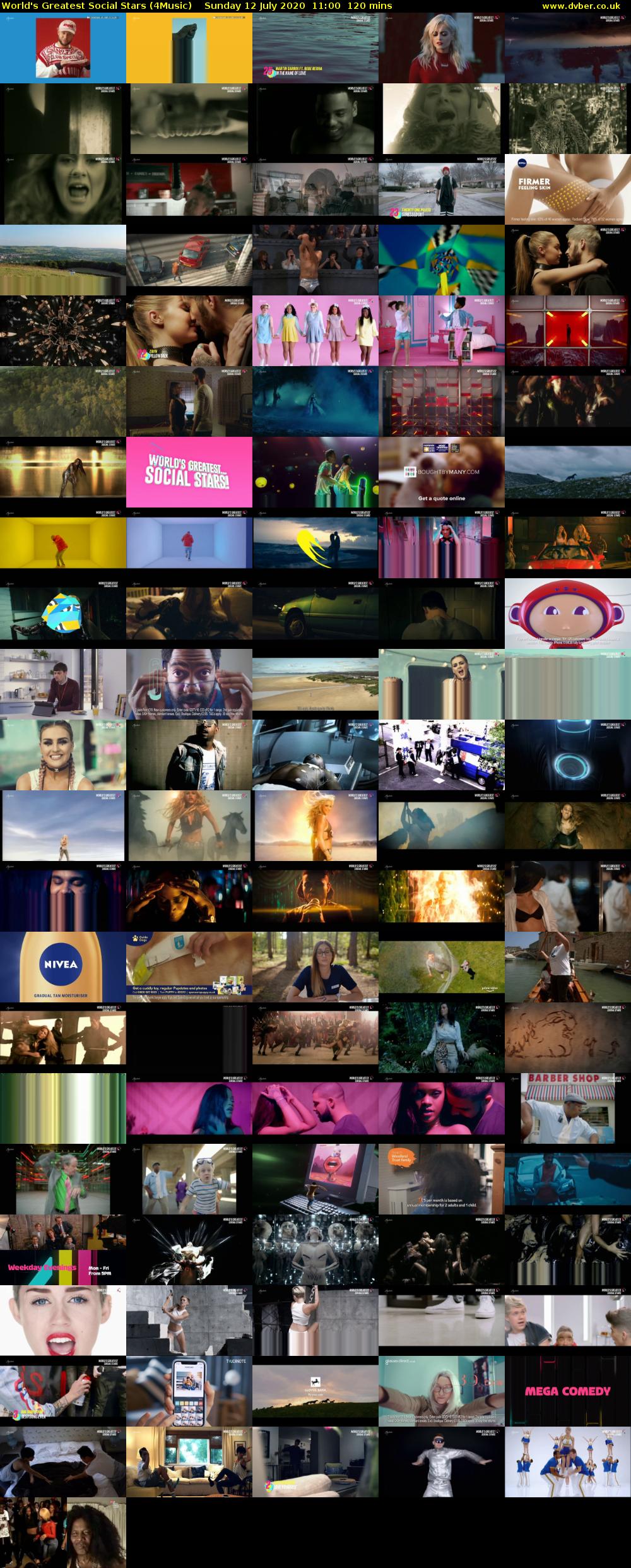 World's Greatest Social Stars (4Music) Sunday 12 July 2020 11:00 - 13:00