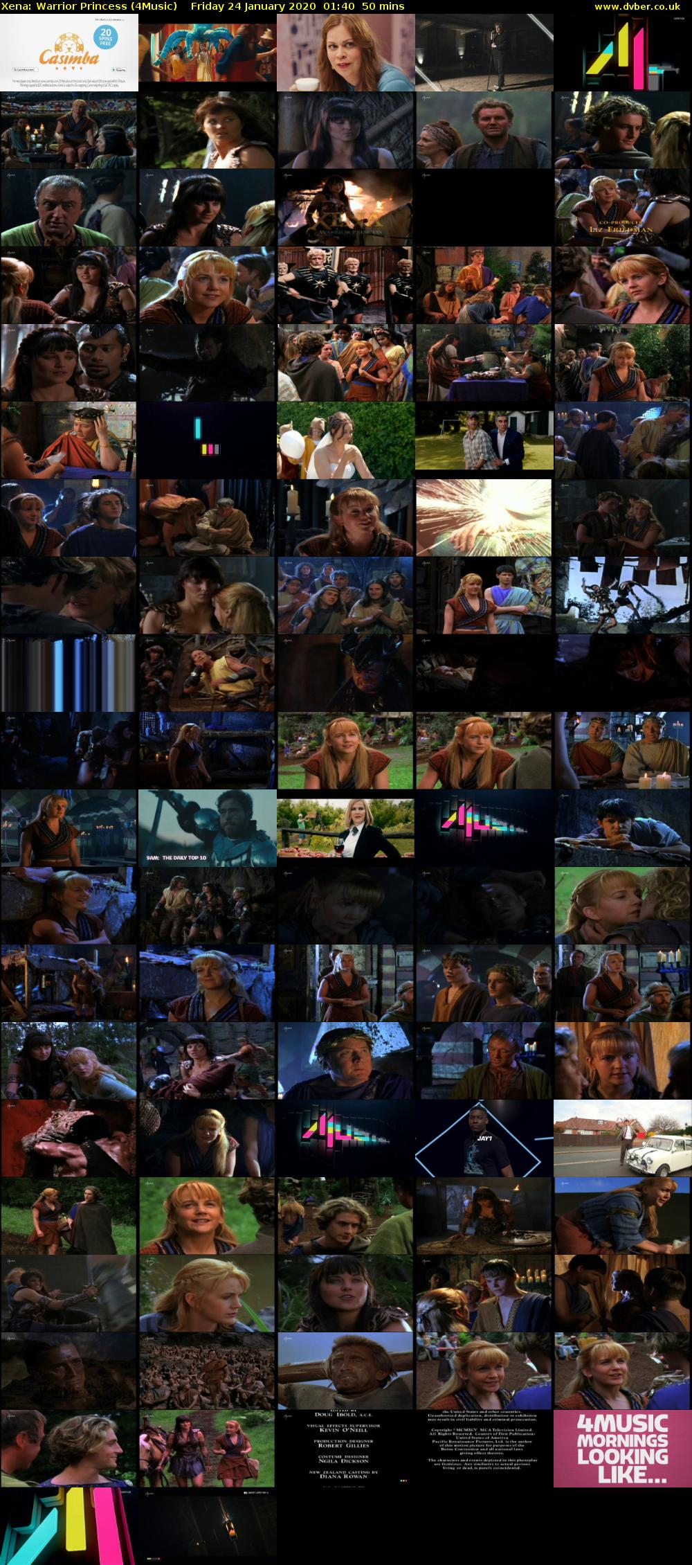 Xena: Warrior Princess (4Music) Friday 24 January 2020 01:40 - 02:30