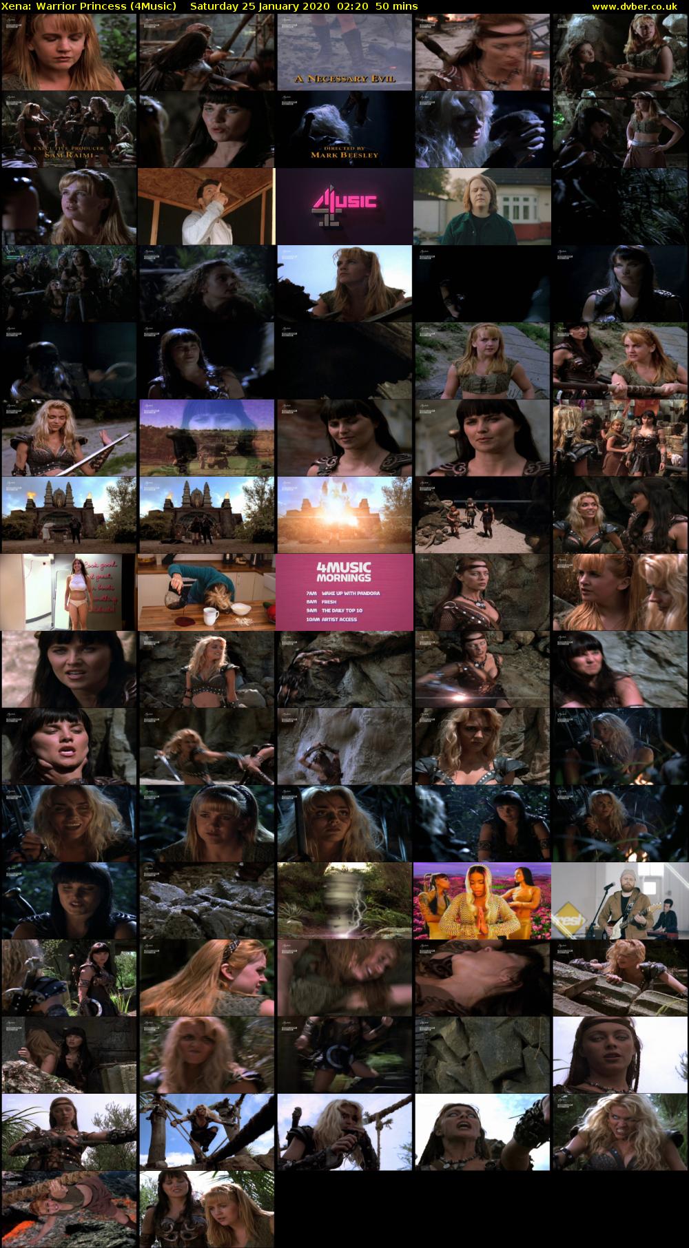 Xena: Warrior Princess (4Music) Saturday 25 January 2020 02:20 - 03:10