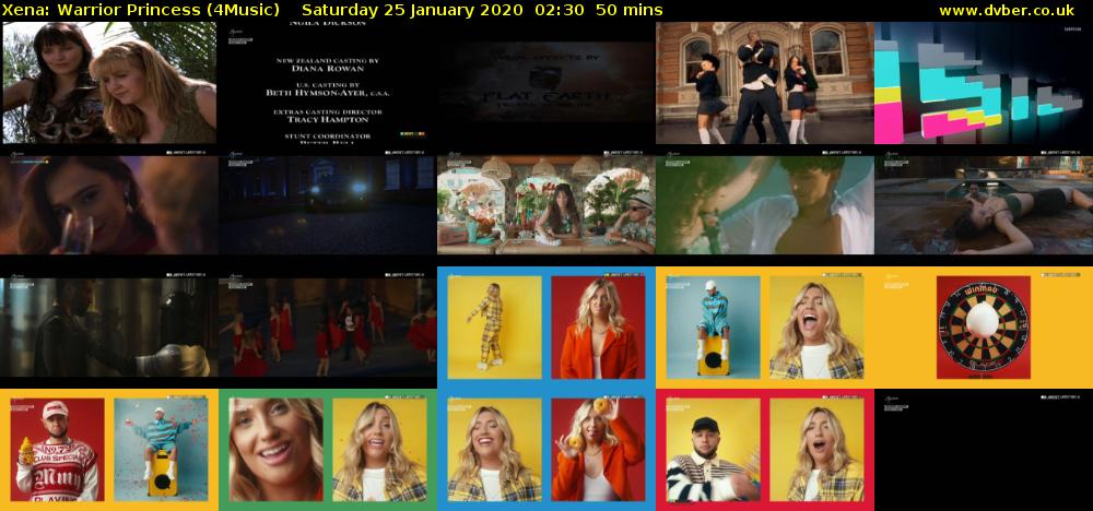 Xena: Warrior Princess (4Music) Saturday 25 January 2020 02:30 - 03:20