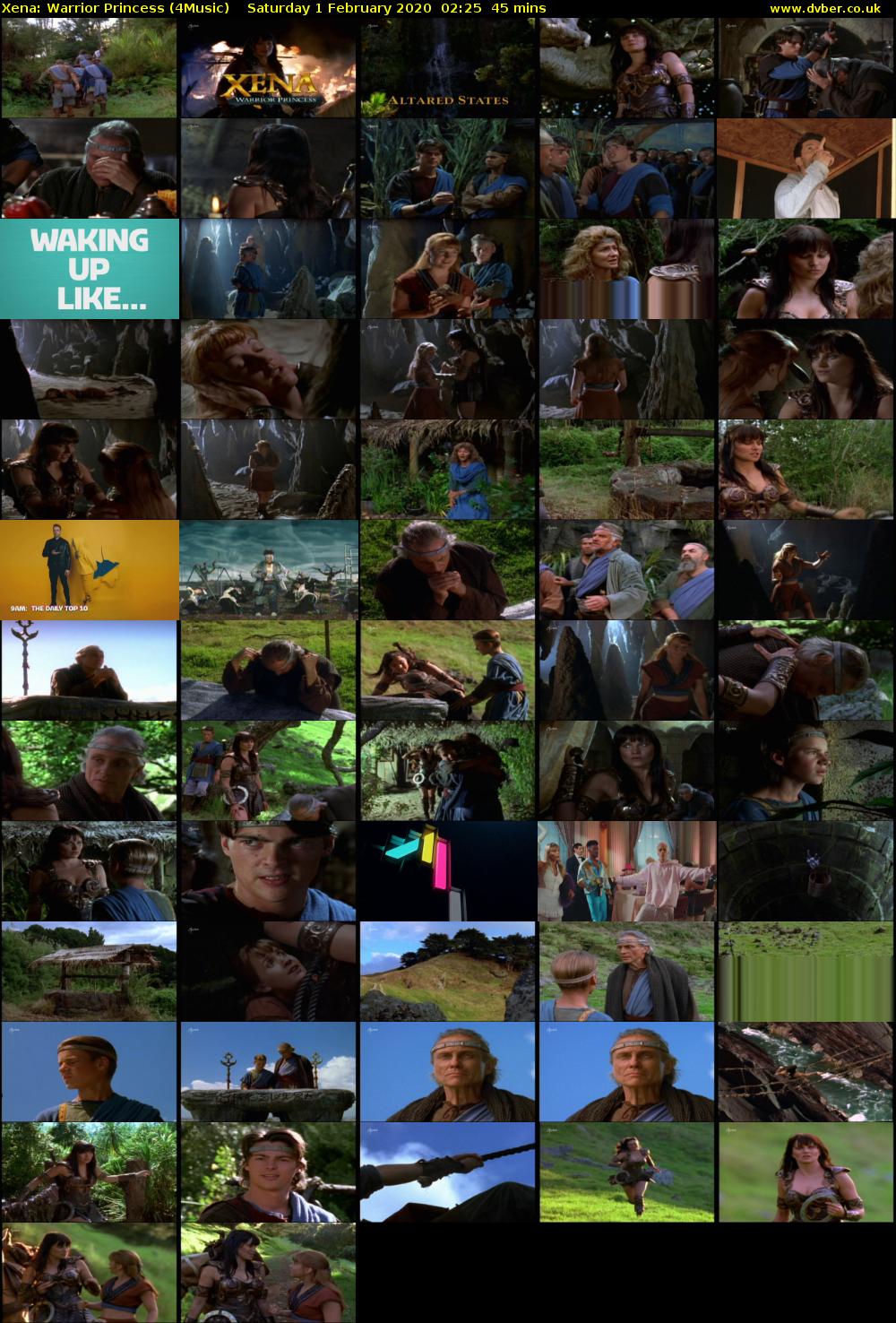 Xena: Warrior Princess (4Music) Saturday 1 February 2020 02:25 - 03:10