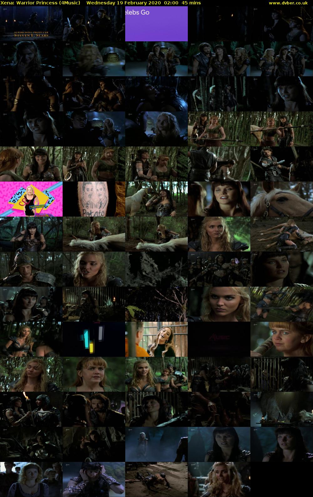 Xena: Warrior Princess (4Music) Wednesday 19 February 2020 02:00 - 02:45