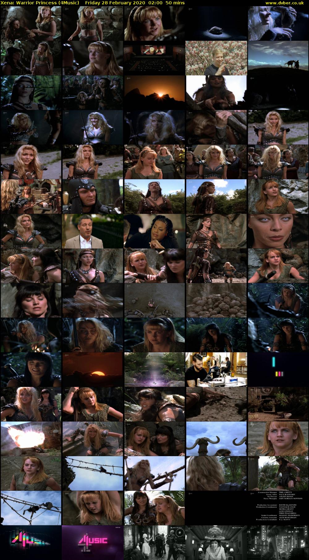 Xena: Warrior Princess (4Music) Friday 28 February 2020 02:00 - 02:50