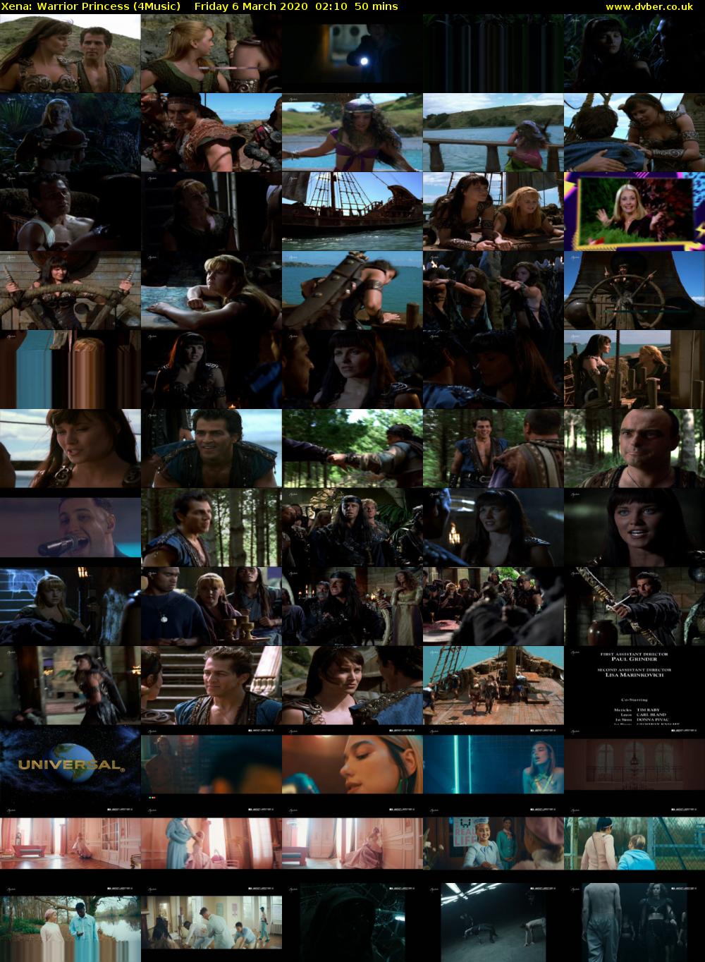Xena: Warrior Princess (4Music) Friday 6 March 2020 02:10 - 03:00