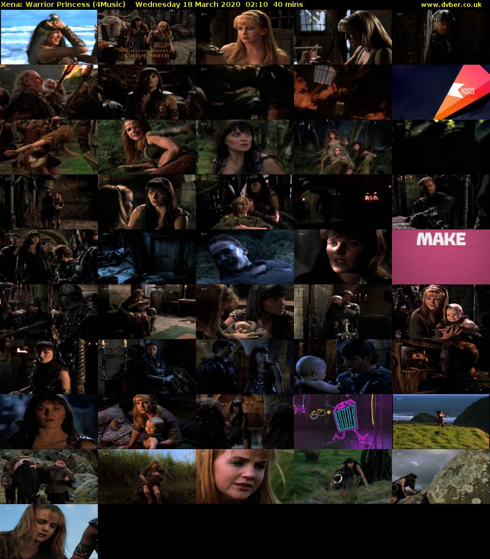 Xena: Warrior Princess (4Music) Wednesday 18 March 2020 02:10 - 02:50