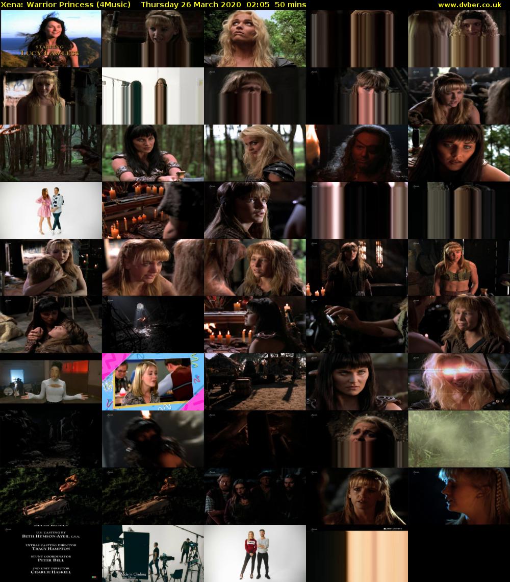 Xena: Warrior Princess (4Music) Thursday 26 March 2020 02:05 - 02:55