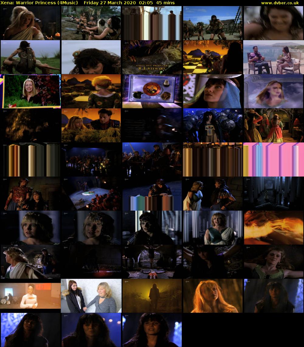 Xena: Warrior Princess (4Music) Friday 27 March 2020 02:05 - 02:50