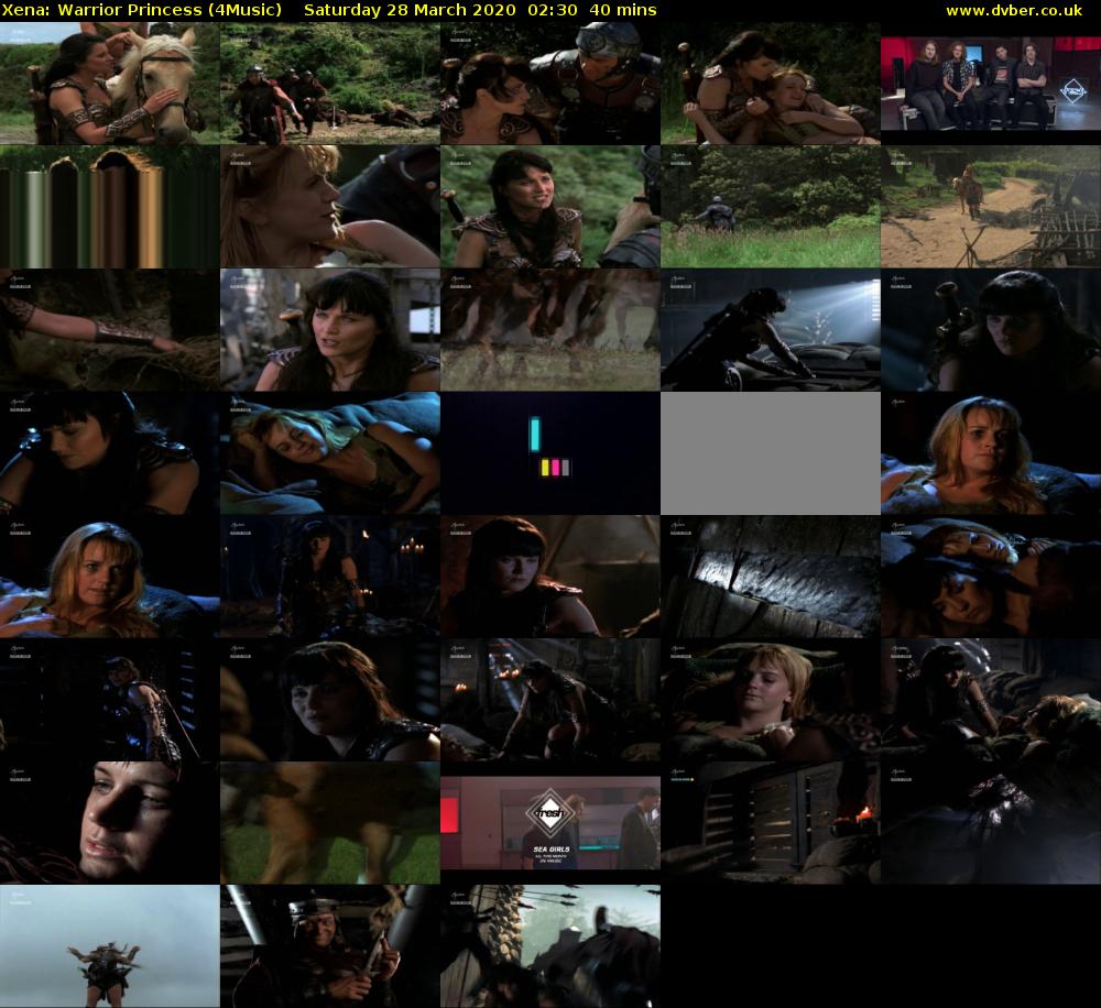 Xena: Warrior Princess (4Music) Saturday 28 March 2020 02:30 - 03:10