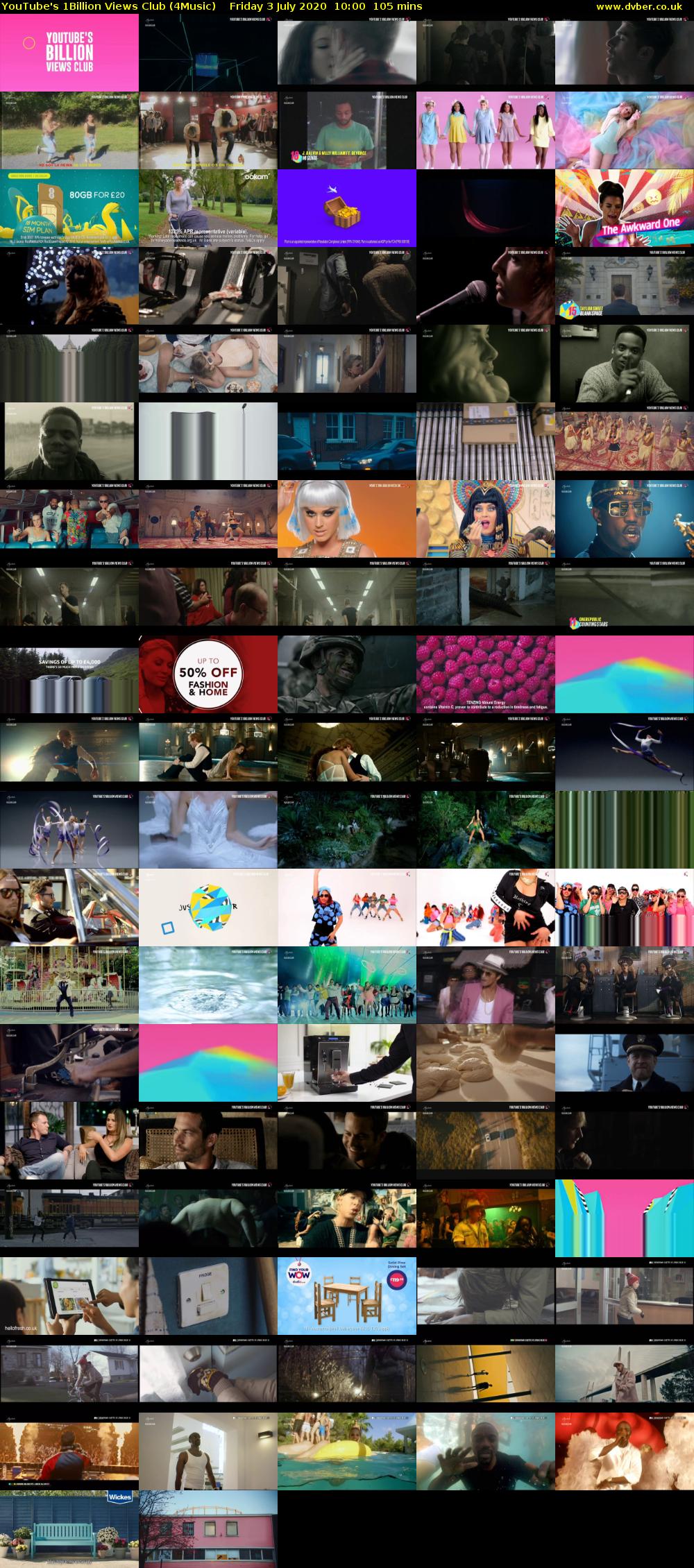 YouTube's 1Billion Views Club (4Music) Friday 3 July 2020 10:00 - 11:45