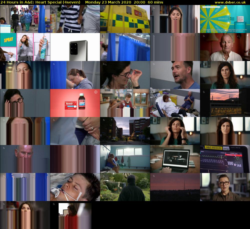 24 Hours in A&E: Heart Special (4seven) Monday 23 March 2020 20:00 - 21:00